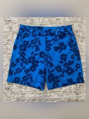 G/FORE Maverick Hybrid Shorts Mens Sz 32 Blue Floral Performance Golf Activewear